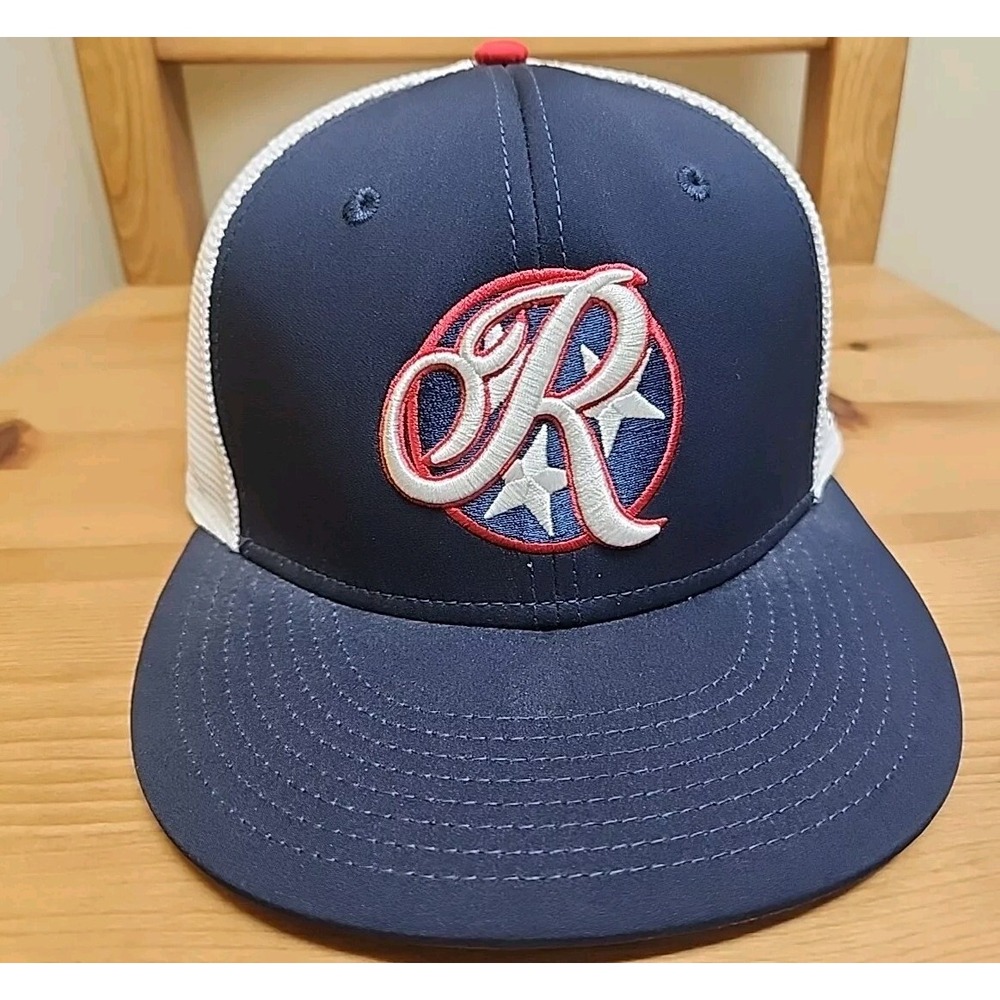 The Game Pro Shape A-Flex Fitted Baseball Hat Small Navy White Red GP551 New